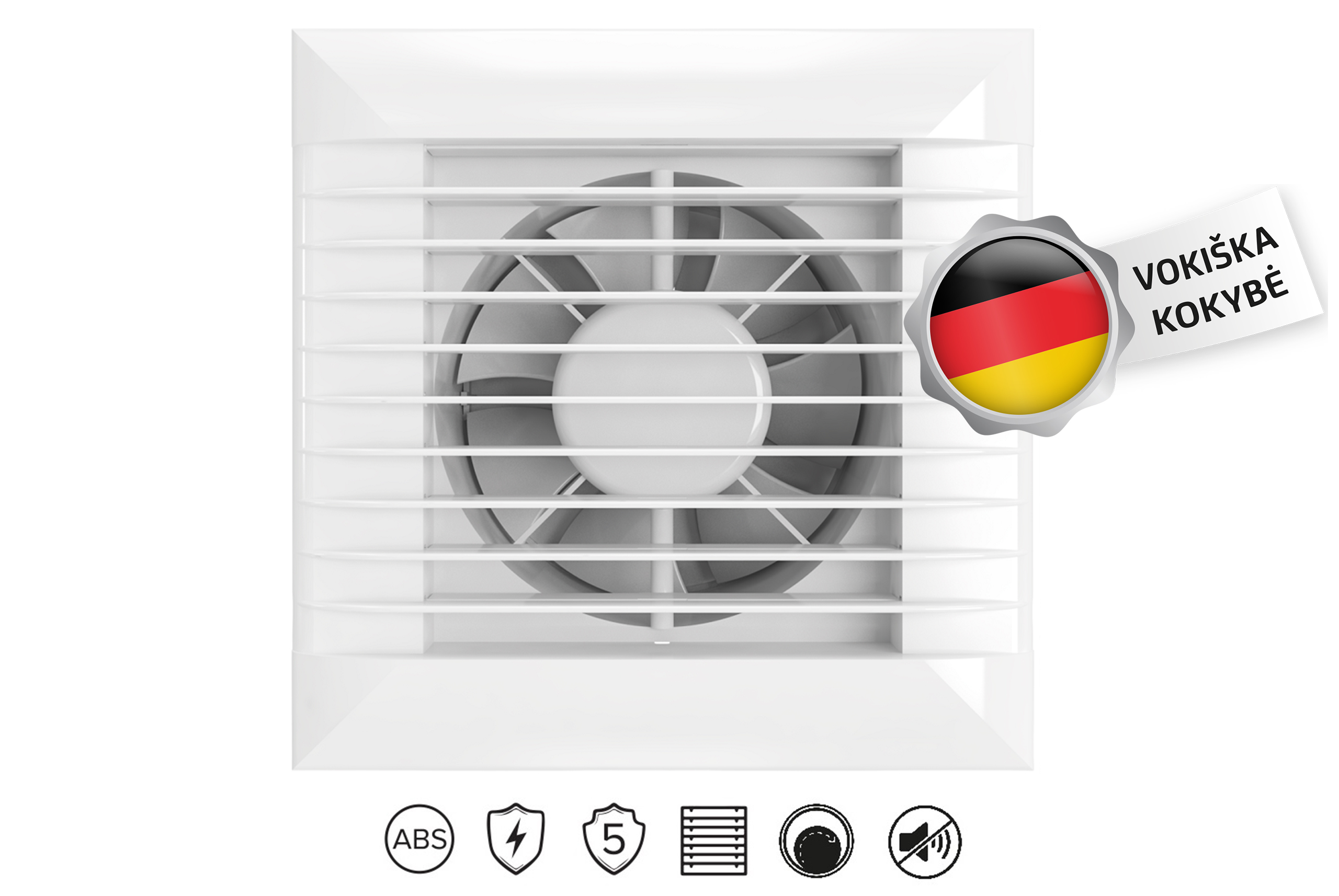 Vonios-Ventiliatorius-Vlano-FLAP-100-125-150-Paprasta-Komplektacija-⌀100-125-150-mm-1 Vlano FLAP 125 Vannas istabas ventilators (Vienkārša komplektācija) ⌀125 mm | Automātiskās žalūzijas, Gultņi - Image 1