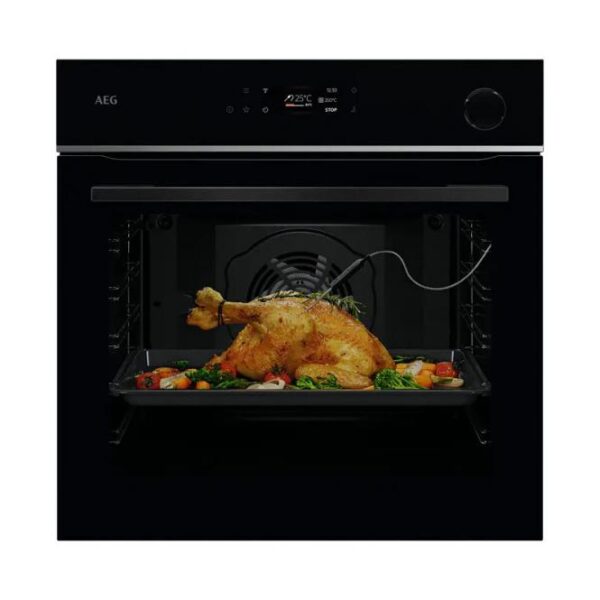 AEG Elektriskā cepeškrāsns 7000 sērija TR7PB63ZSB | SteamCrisp, MealAssist un Pirolīze | Melna, A+ klase