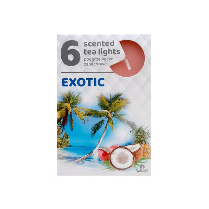 arbatines-kvepiancios-zvakutes-exotic-6vnt Aromātiskās tējas sveces "Exotic", 6 gab. | Tropu augļu aromāts - Image 1