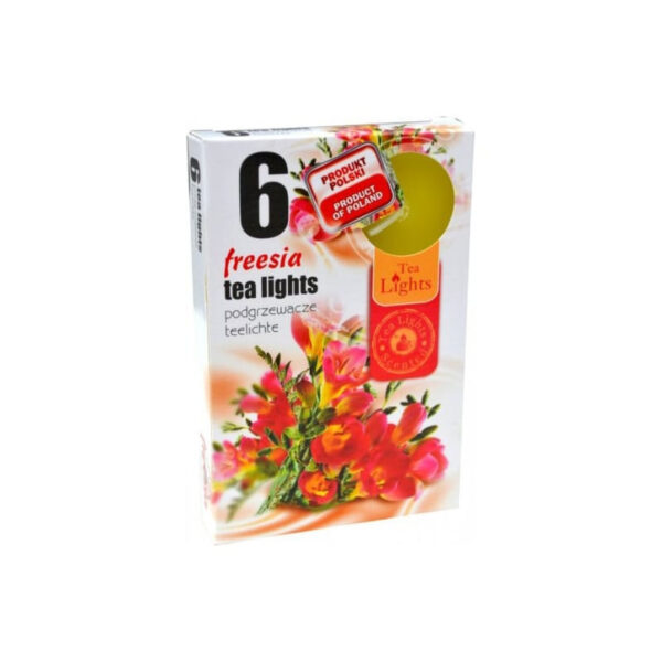 Aromātiskās tējas sveces "Frezija", 6 gab. | Atsvaidzinošs frēziju aromāts