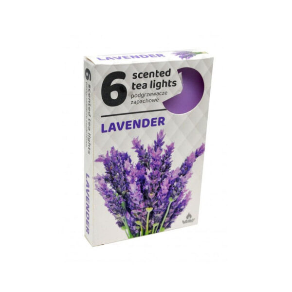 Aromatizētas tējas sveces "Lavender", 6 gab. | Nomierinošs lavandas aromāts