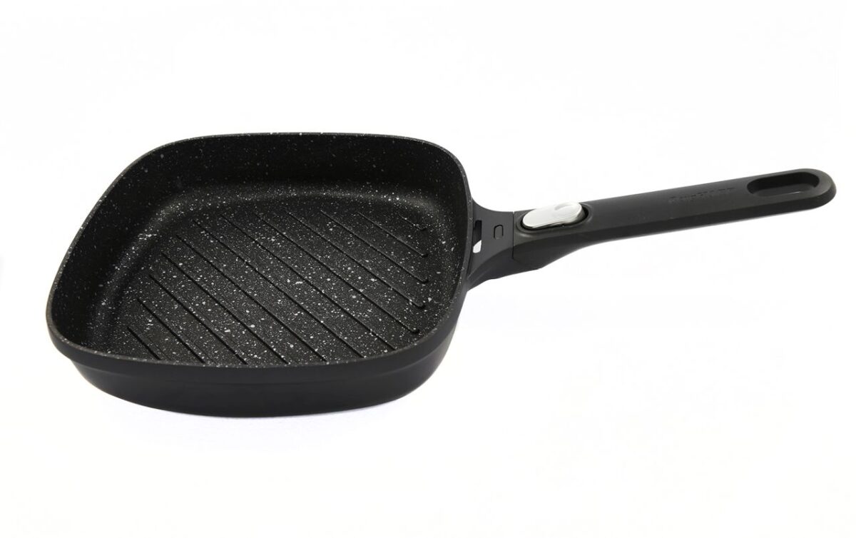 BergHOFF Grillpanna GEM 24 cm ar Noņemamu Rokturi | Perfektām grila svītrām - Image 1