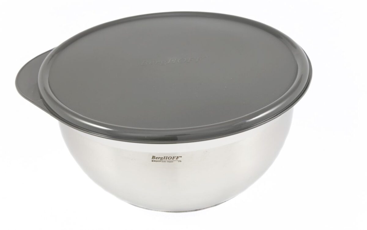 BergHOFF Nerūsējošā Tērauda Bļoda ar Vāku 24 cm (5.0L) | Ar neslīdošu pamatni - Image 1