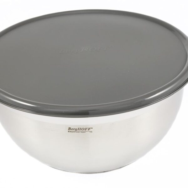BergHOFF Nerūsējošā Tērauda Bļoda ar Vāku 24 cm (5.0L) | Ar neslīdošu pamatni