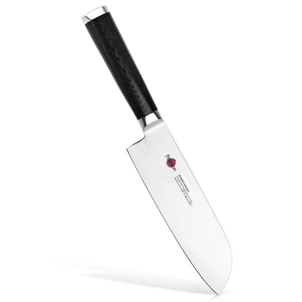 Fissman Damasko tērauda Santoku nazis KENSEI MUSASHI | 17 cm, 67 slāņi, VG-10
