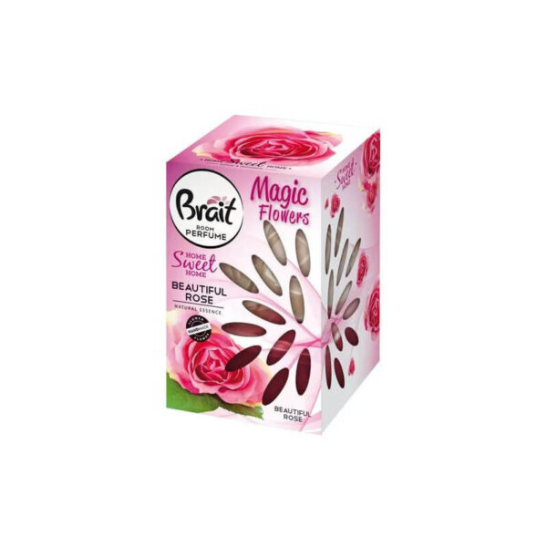 Dekoratīvs gaisa atsvaidzinātājs Brait ar ziedu "Beautiful Rose", 75ml | Nomierinošs rožu aromāts