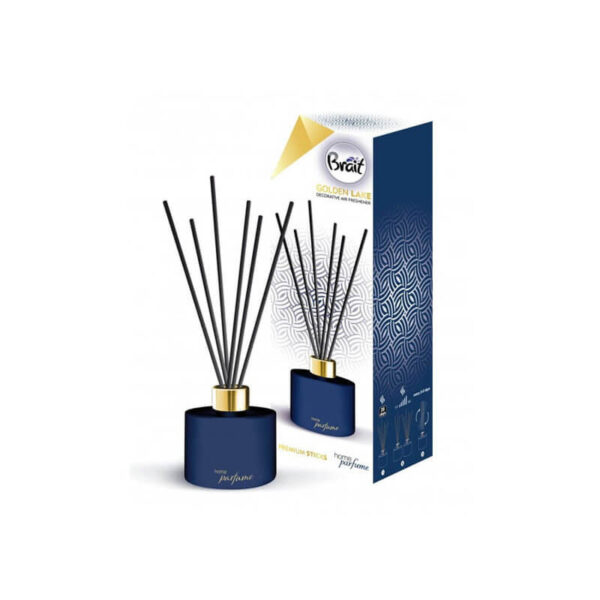 Dekoratīvs gaisa atsvaidzinātājs ar kociņiem Brait Golden Lake, 100ml | Bagātīgs mājas aromāts