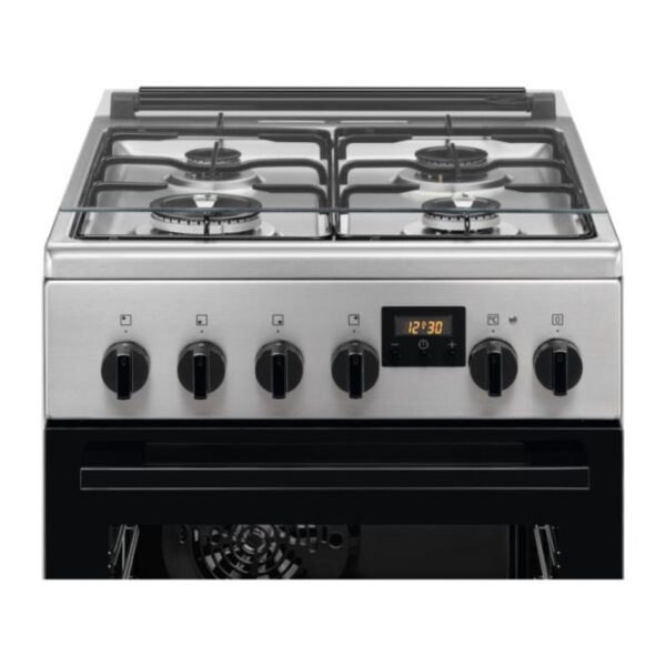50 cm plata nerūsējošā tērauda krāsas gāzes plīts ar elektrisko cepeškrāsni Electrolux LKK540232X