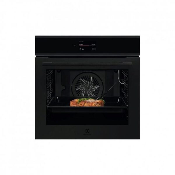 Gudrā cepeškrāsns Electrolux 900 CookView® ar kameru | Pirolīze, SteamCrisp, melna matēta