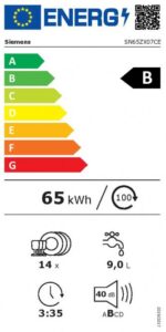 Viedā iebūvējamā trauku mazgājamā mašīna Siemens iQ500 | B klase, Zeolith® žāvēšana, WiFi - Image 5