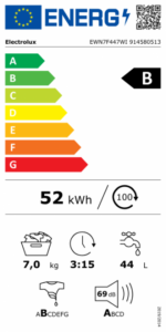Pilnībā iebūvējamā veļas mazgājamā mašīna Electrolux 7000 | 7 kg, ar tvaiku - Image 4