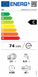 Brīvi stāvoša trauku mazgājamā mašīna AEG 6000 | C klase, SatelliteClean®, GlassCare - Image 3