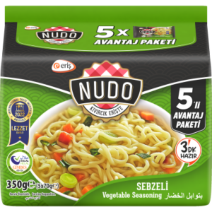 NUDO greitai paruošiamų makaronų daržovių skonio 5 pakuočių rinkinys