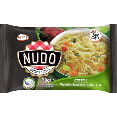 NUDO greitai paruošiamų makaronų daržovių skonio pakuotė maišelyje