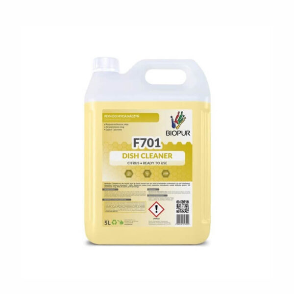 Biopur F701 trauku mazgāšanas līdzeklis, ar citrona aromātu, 5L | Koncentrāts, profesionālai lietošanai