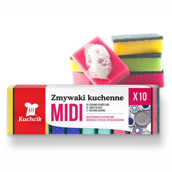 Kuchcik Sūkļi trauku mazgāšanai Midi, 10 gab. | Divpusēji, ar raupju slāni