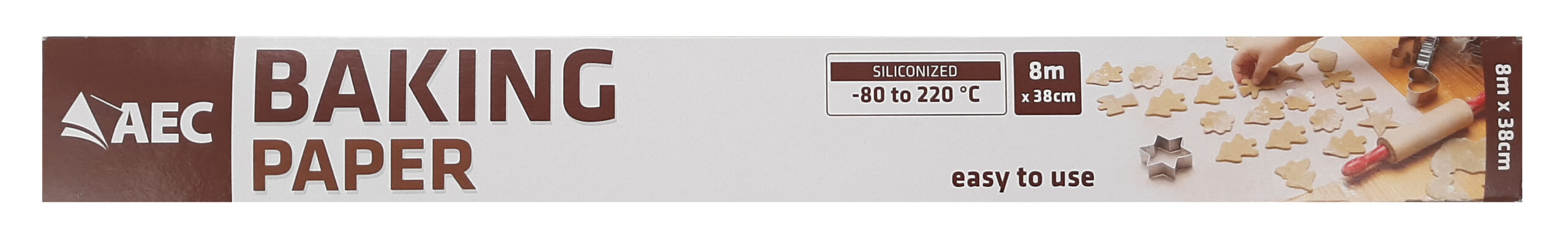 kepimo-popierius-aec-dengtas-silikonu-rudos-spalvos-8mx38cm AEC Cepampapīrs 8 m x 38 cm | Brūns, pārklāts ar silikonu – nepielīp! - Image 1