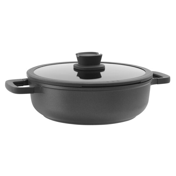 BergHOFF Sautēšanas panna Stone Plus 28 cm ar vāku | CeraGreen pārklājums, piemērota lietošanai cepeškrāsnī