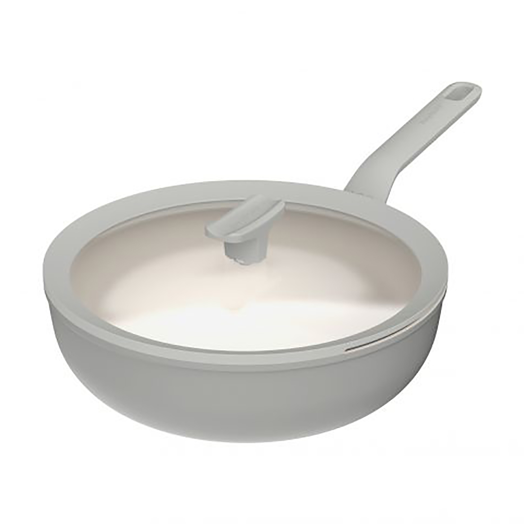keptuve-wok-balance-moonmist-28cm-berghoff-3950432 BergHOFF WOK panna ar vāku Balance Moonmist, 28 cm | CeraGreen pārklājums, pārstrādāts alumīnijs - Image 1