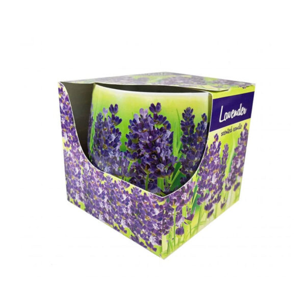 Smaržīgā svece stikla traukā "Lavender" | Nomierinošs aromāts