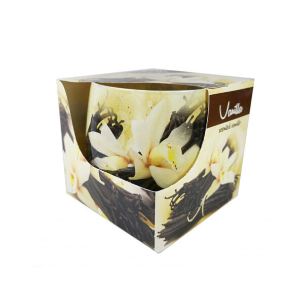 Aromātiskā svece stikla traukā "Vanilla" | Salds vaniļas aromāts