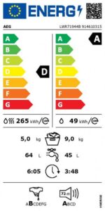 Veļas mazgāšanas mašīna ar žāvētāju AEG 7000 ProSteam® | 9 kg Mazgā, 5 kg Žāvē - Image 2