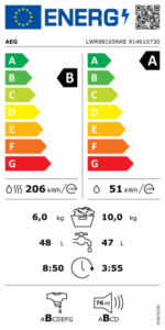 Viedā veļas mazgāšanas-žāvēšanas mašīna AEG 9000 | Ar siltumsūkni, 10/6 kg, WiFi - Image 7