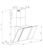 Vertikālā tvaika nosūcējs BREGO SBM 60 | Melna stikla dizains, 60 cm - Image 2