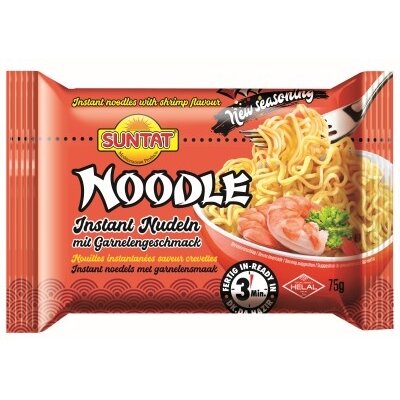 Ātri pagatavojami garneles garšas makaroni SUNTAT, 75 g