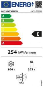 203 cm Hotpoint ledusskapis ar No Frost | 367 L, Fresh Zone 0°, Melns/Sudraba - Image 4