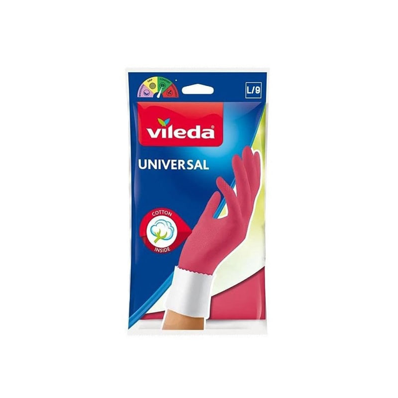 pirstines-vileda-universal-l-9 VILEDA Universalie Cimdi Mājsaimniecībai L Izmērs | Ērts un Uzticams Roku Drošums - Image 1