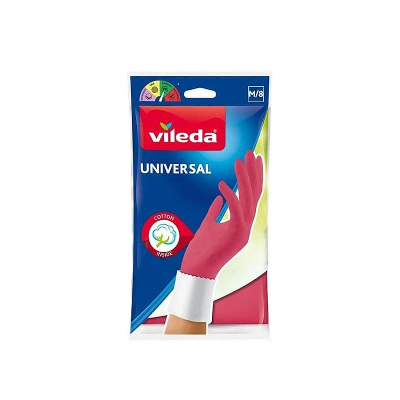 pirstines-vileda-universal-m-8-dydis VILEDA Universalie Cimdi Mājsaimniecībai M Izmērs | Ērts un Uzticams Roku Drošums - Image 1