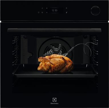 Orkaitė Electrolux 600 SurroundCook | A klase, AquaClean tīrīšana, Melna