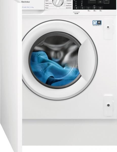 Pilnībā iebūvējamā veļas mazgājamā mašīna Electrolux 7000 | 7 kg, ar tvaiku