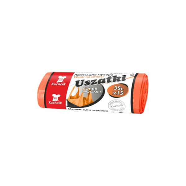 Kuchcik Atkritumu maisi ar rokturiem, oranži, 35L, 15 gab. | 13 mikroni