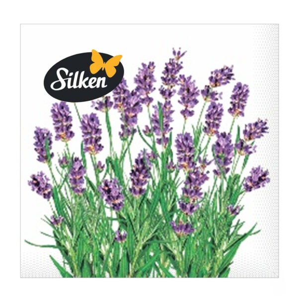 DECOR Trīsslāņu Galda Salvetes Lavanda 33x33 cm | Elegants Provansas Stils