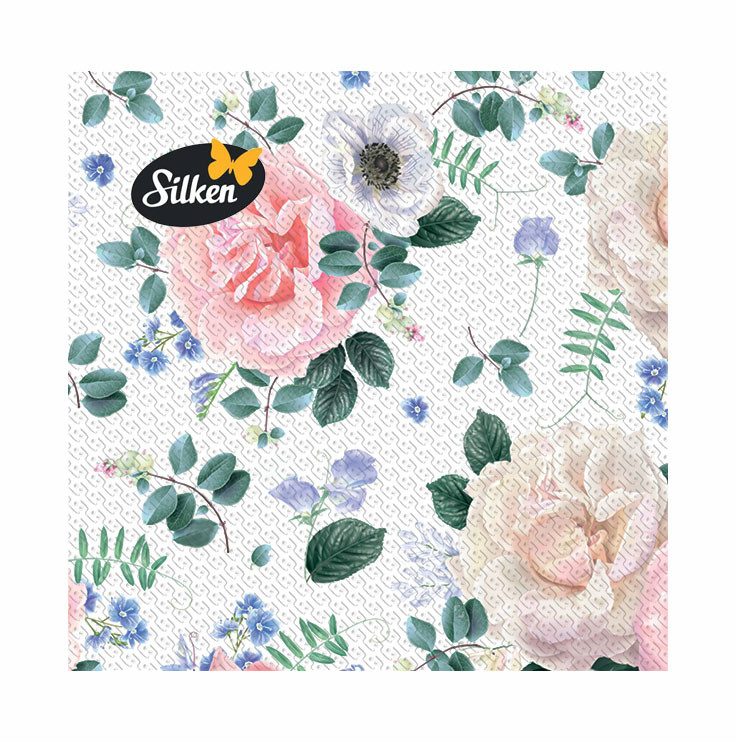 stalo-serveteles-decor-rozes-33x33cm-2-sluoksniai-16vnt DECOR Rozes Papīra Salvetes | 2 Kārtas, 33x33 cm, 16 gab. - Image 1