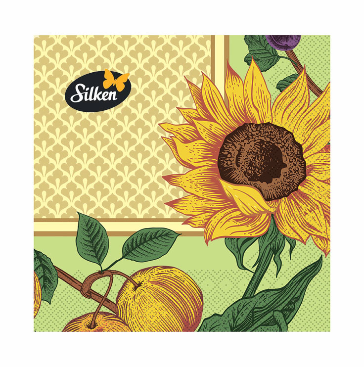 stalo-serveteles-decor-saulegraza-33x33cm-3-sluoksniai-18vnt DECOR Saulėgrąža Papīra Salvetes | 3 Kārtas, 33x33 cm, 18 gab. - Image 1