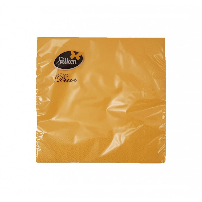 stalo-serveteles-geltona-33x33cm-3-sluoksniai-20vnt Dzeltenas salvetes, 33x33 cm, 3 kārtu, 20 gab. - Image 1