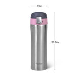 Fissman Termokrūze | 420 ml, Rozā, Ar slēdzeni - Image 2