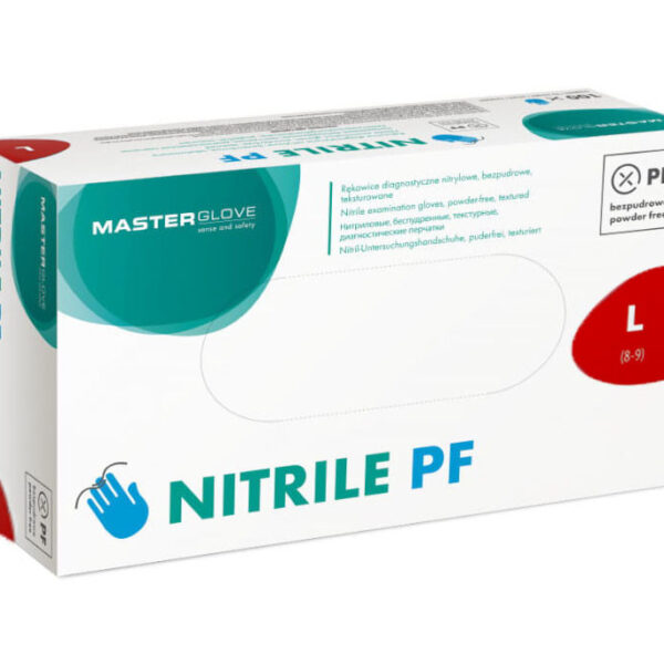 MASTER GLOVE Nitrila Cimdi L Izmērs, Zili | Bez Pūdera, 100 gab.