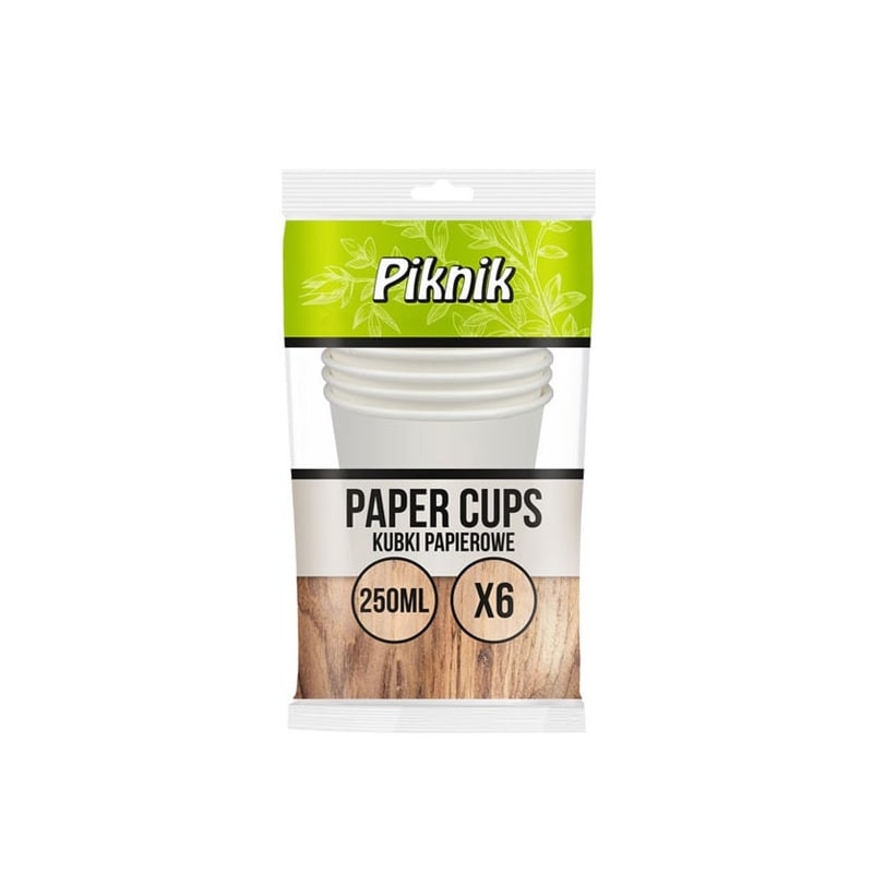 vienkartines-popierines-stiklines-piknik-eco-6vnt Vienreizlietojamās papīra glāzes Piknik ECO, 6 gab. | Dažādi raksti, ekoloģiskāka izvēle - Image 1