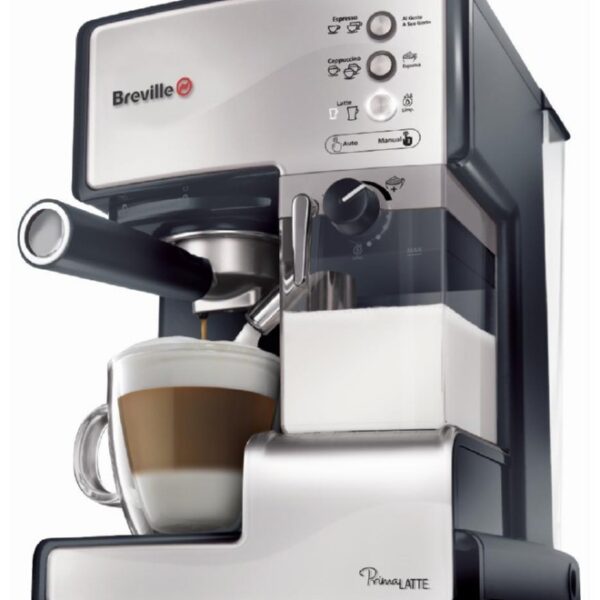 BREVILLE PrimaLATTE Manuālais kafijas automāts BRVCF045X | 15 bāri, Automātisks Cappuccino, Piemērots ESE tabletēm