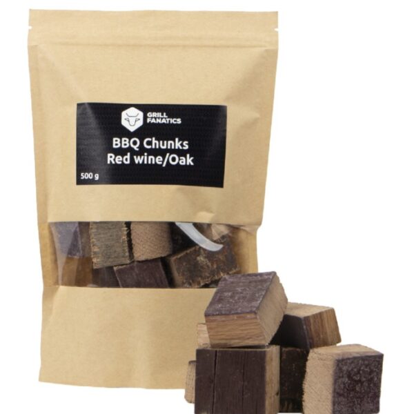 GRILL FANĀTIĶI Sarkanvīna Mucas Koka Skaidas Smēķēšanai RSK1367 | Salds, Pilns Aromāts, Ozols