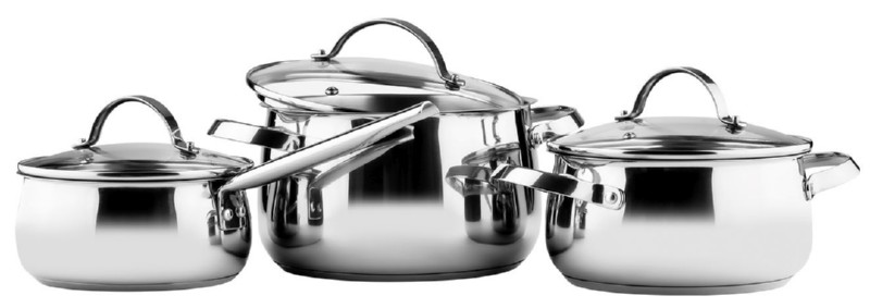 01_VNZ50030 VINZER Katlu Komplekts VNZ50030 (6 gab.) | FERRINOX® 18/10 Tērauds, Piemērots indukcijai, Stikla vāki - Image 1