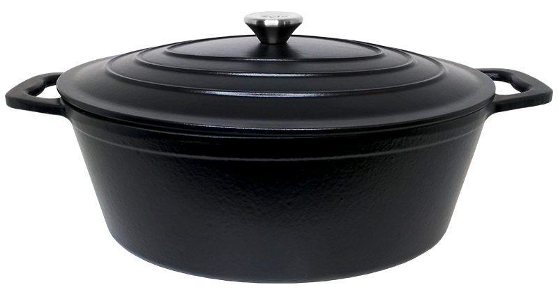 01_ZY036BKI ZYLE Emaljēts Čuguna Katls ZY036BKI (Ovāls) | 7.7 L, Ø 36 cm, Piemērots Cepeškrāsnīm un Indukcijai - Image 1