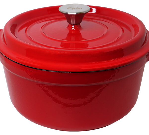 ZYLE Emaljēts Čuguna Katls ZY126RKI | 5 L, Ø 26 cm, Piemērots Cepeškrāsnīm 280°C un Indukcijai