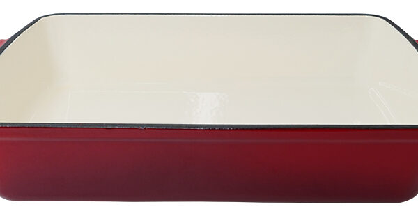 ZYLE Emaljēts Čuguna Cepšanas Trauks ZY140RKI (Četrstūrains) | Piemērots cepeškrāsnīm un indukcijai, svars 4,4 kg