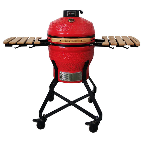 ZYLE Kamado Grils ZY18KSRDSET | 45 cm (18 collas), GARANTIJA VISAM EKSPLUATĀCIJAS LAIKAM, Sarkans