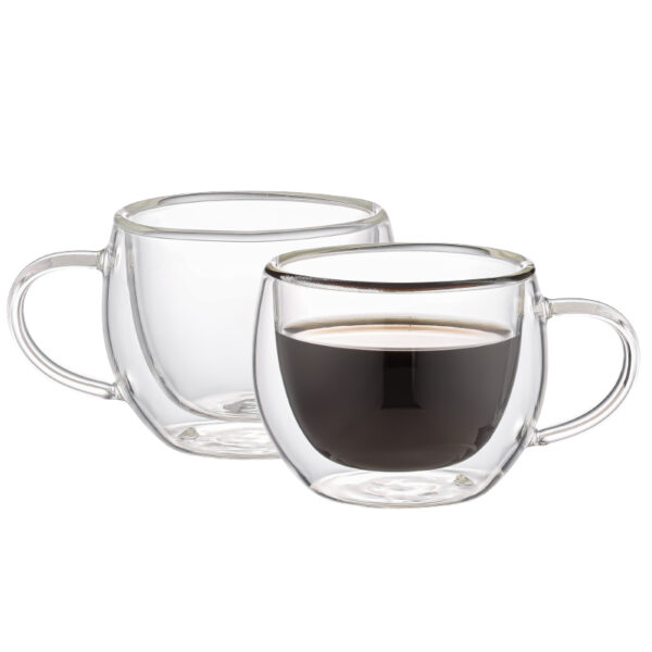 ZYLE Termo Glāzes ZY2408DG | 80 ml (2 gab.), Borosilikāta Stikls, Dubultsienas